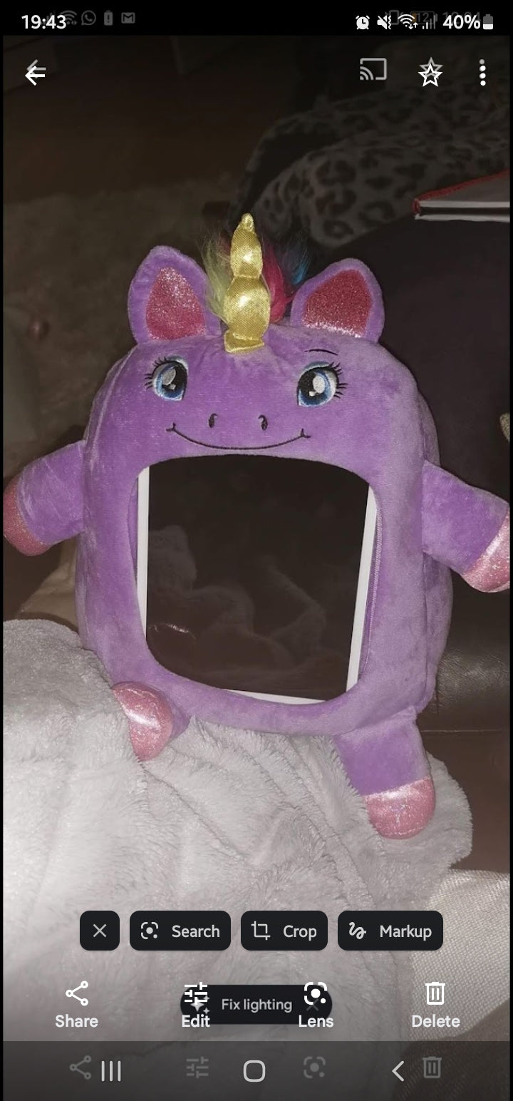 Softez Palz Unicorn Mini Ipad Holder/Cuddly Toy