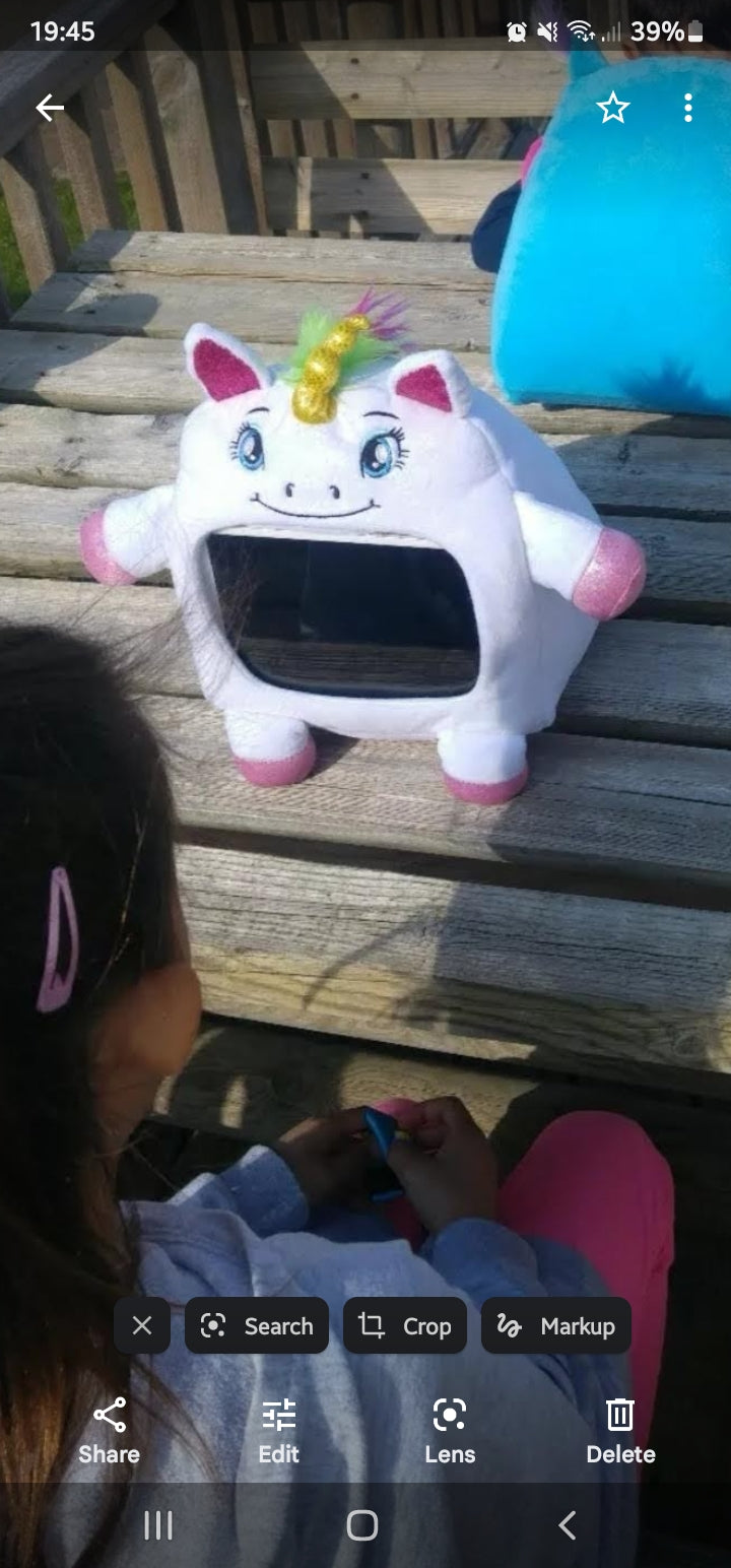 Softez Palz Unicorn Mini Ipad Holder/Cuddly Toy